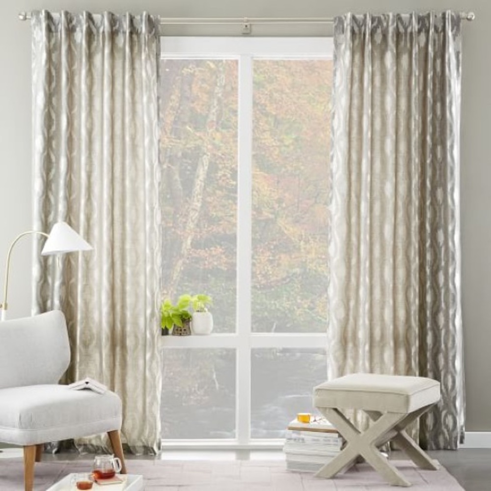 West elm modern grey curtains (set of 4) 48” x 84”
